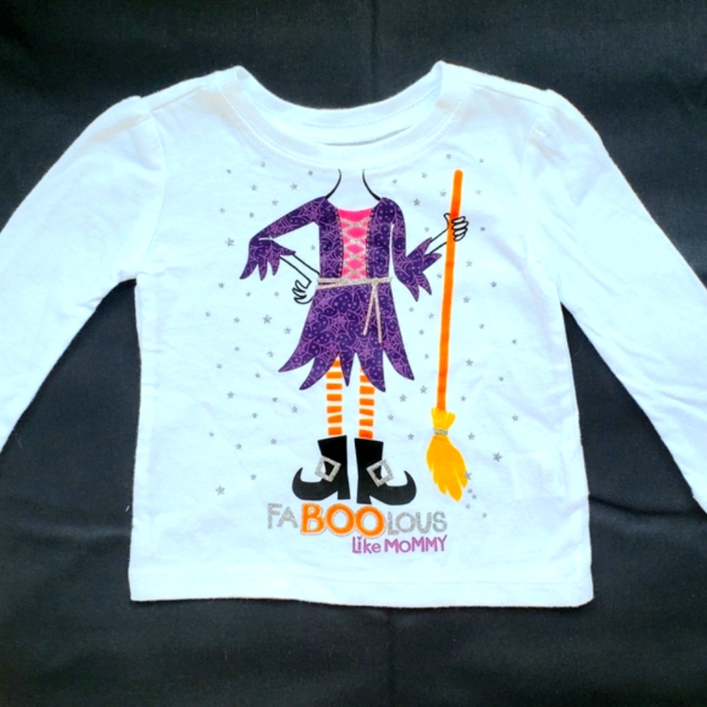 GIRL'S HALLOWEEN Top, The Childrens Place, Glittery  Design, 4T, Super Cute!